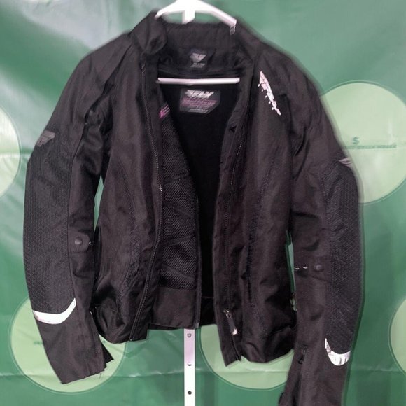 FLY Technical Riding Gear Women's Butane Jacket in BLACK sz MEDIUM - EUC - Picture 1 of 15